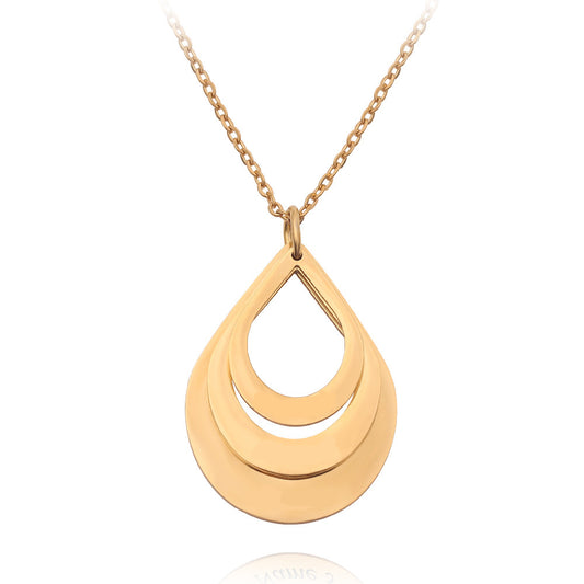 Aurora Teardrop Necklace/ Engraved necklace