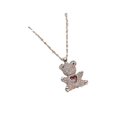 Bear Necklace Love Heart